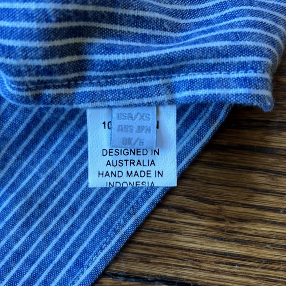 Shakuhachi Stripe Chambray Kaftan Top - Picture 14 of 14